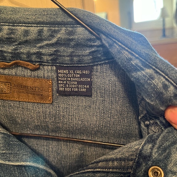 Faded glory vintage denim snap button long sleeve - Picture 6 of 8